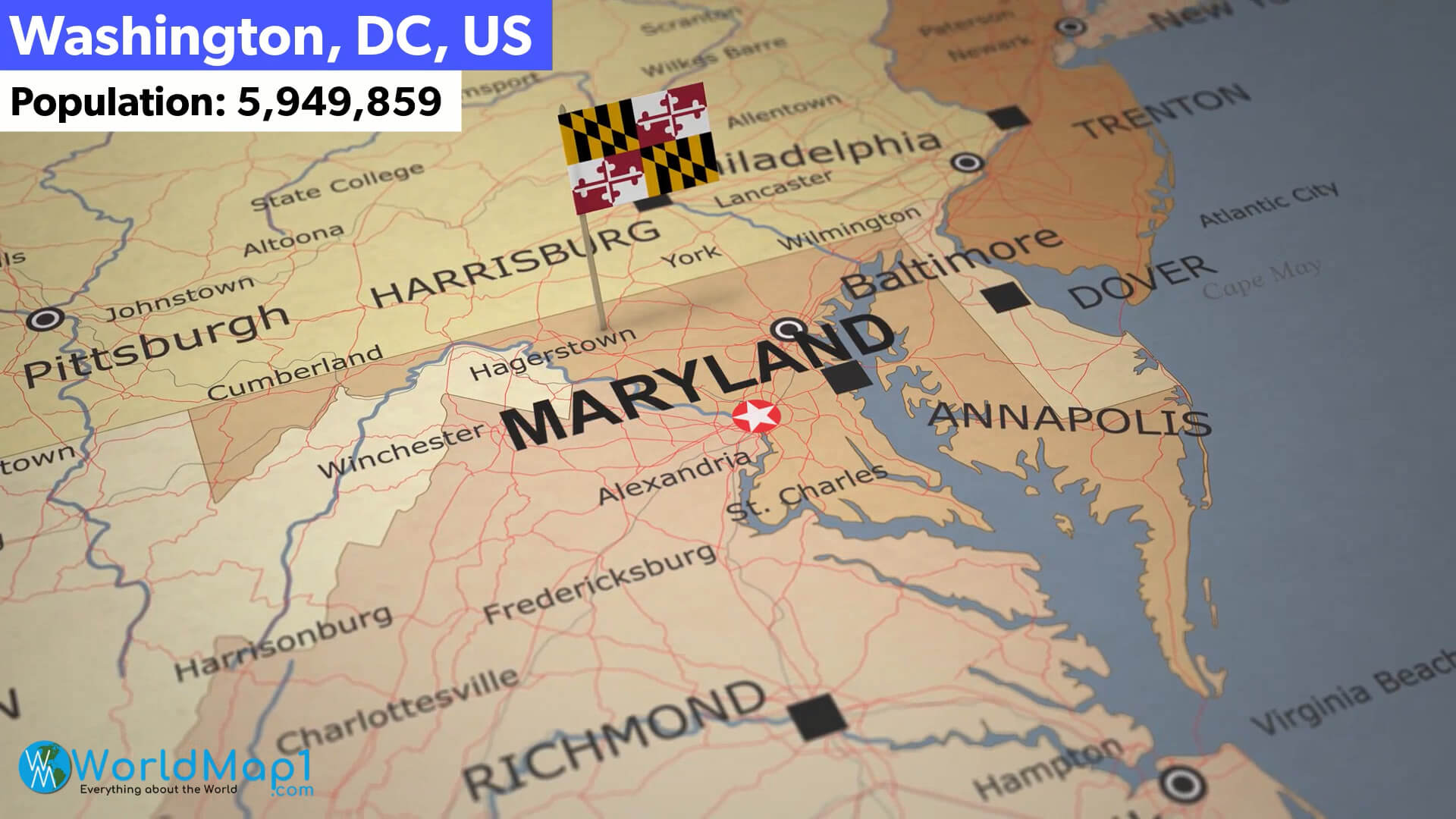 Washington DC Map and Population